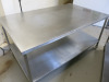 Stainless Steel Prep Table with Shelf Under on Castors. Size H90 x W180 x D110cm. - 2