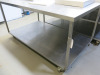 Stainless Steel Prep Table with Shelf Under on Castors. Size H90 x W180 x D110cm.