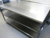 Stainless Steel Prep Table with 2 Shelves Under on Castors. Size H90 x W180 x D110cm. - 2