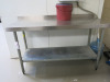 Stainless Steel Prep Table with Shelf Under. Size H90 x W150 x 60cm.