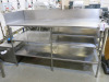 Stainless Steel Prep Table with 5 x Shelves Under & Vogue Can Opener. Size H99 x W180 x D67cm.