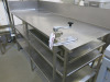 Stainless Steel Prep Table with 5 x Shelves Under & Vogue Can Opener. Size H99 x W180 x D67cm. - 3