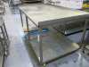 Stainless Steel Prep Table with Shelf Under on Castors. Size H93 x W180 x D110cm. - 2