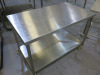 Stainless Steel Prep Table with Shelf Under on Castors. Size H83 x W120 x D70cm. - 2