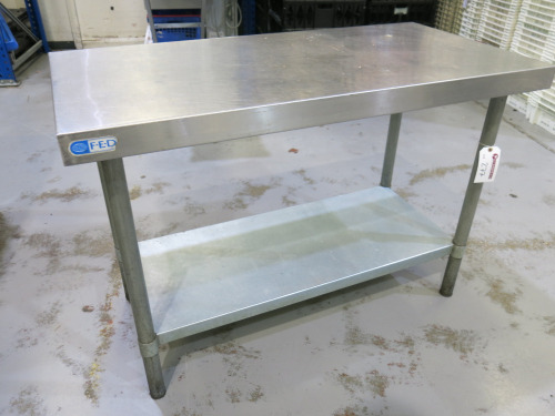 FED Stainless Steel Prep Table with Shelf Under. Size H83 x W120 x D60cm.