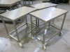 3 x Stainless Steel Mobile Prep Tables. Size H75 x W80 x D50cm. - 2