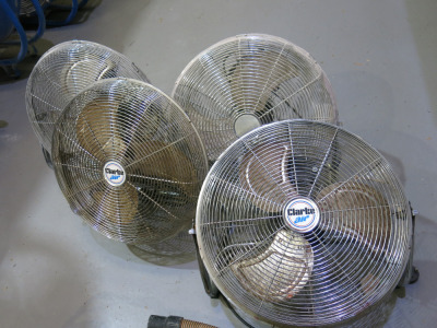 9 x Clarke Air CFF18C100 Fans, 240v. NOTE: 5 x Fans on surrounding walls.