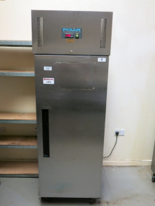 Polar Stainless Steel Single Door Freezer, Model G593, S/N 129364. Size H200 x W68 x D81cm.