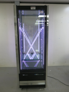 ISA Cristal Tower Illuminated Glass 4 Tier Cake/Food Display Chiller Cabinet. Size H200 x W75 x D67cm.