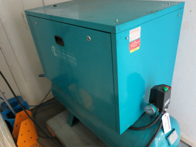 Air Industrial Company HW255 Air Compressor, Capacity 200L, Work Pressure 12 Bar, S/N 915961. Year and Hours Unknown.