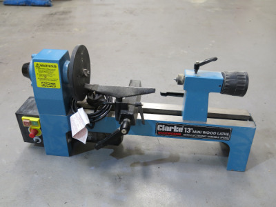 Clarke 13" Mini Wood Lathe, Model CWL325V.