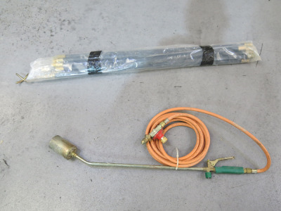 Propane Blow Torch with Fitting & Hose with Set of Drain Rods.