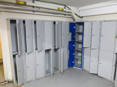 Contents of Staff Changing Room to Include: Bench, 4 x 5 Door Lockers, 22 x Probe 2 Door Lockers & 9 x Elite 2 Door Lockers (Majority no keys or locks).