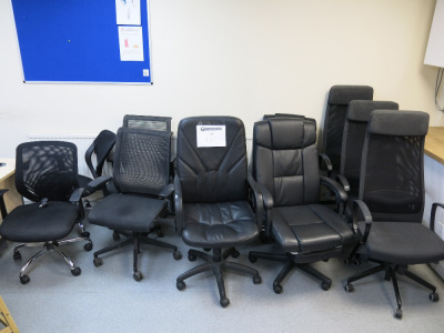 11 x Assorted Black Office Chairs.