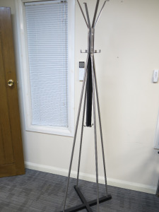 Black & Brushed Metal Coat Stand.