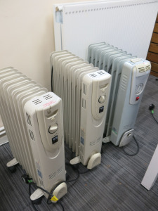 3 x Assorted Electric Oil Filled Radiators.