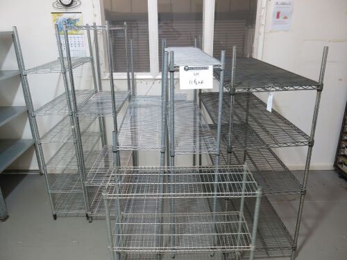 6 x Assorted Wire Shelf Racks in Various Sizes (As Viewed).