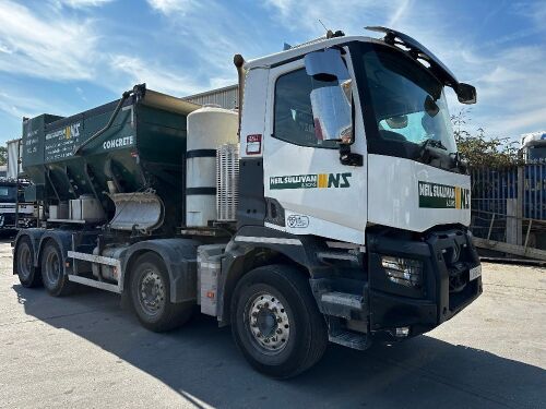 LK68 AEY: Renault C430, 8 x 4 Omega Roadmaster Volumetric Concrete Mixer, 32,000kg Gross, Mileage 227,081km. Comes with Key, V5 & Document Folder with History and One Owner From New.