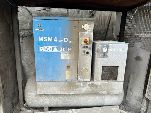 Mark MSM 4KW D Mini Air Compressor with Dryer, 3 Phase. Running Hours 1001. (LOCATED IN YARD 1).