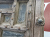 Pair of Antique Indian Teak Carved Wooden Doors with Metal Stud Detail, Size H220 x W60 & 1 x Antique Carved Window Sill with Metal Detail, Size H175 x W50cm. - 10