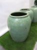 3 x Vintage Sage Glazed Ceramic Garden Pots, Size H72 x Dia 45cm. - 2