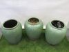 3 x Vintage Sage Glazed Ceramic Garden Pots, Size H72 x Dia 45cm. - 3