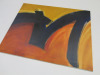 R Seaton b1944-2020: Original Abstract on Stretched Canvas. Size H131 x W160cm. Signed & Dated by Artist 2002. - 2