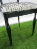 Vintage Pair Of Pozzi & Verga Side Chairs Circa 1940 in Black Ebonised Wood with Faux Fur Upholstered Seats. - 8