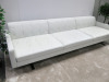 Hand Made Poltrona Frau Divano 3 Seater Kennedee Modular Sofa in White Leather. Hand Sewn X Motif & Steel Feet in Gun Metal Finish. Size H68 x W285 x W90cm. - 3