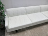 Hand Made Poltrona Frau Divano 3 Seater Kennedee Modular Sofa in White Leather. Hand Sewn X Motif & Steel Feet in Gun Metal Finish. Size H68 x W285 x W90cm. - 4