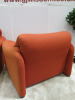 Pair of Maralunga Cassina Armchair by Vico Magistretti, ID Number J7314/30/675/01U, Upholstered in Red Textile. - 6