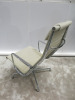 Vitra Eames EA124 Office Chair in Parchment/Cream Woollen Fabric with High Back Rest, Head Cushion on Aluminium Frame. - 6