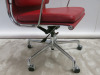 Charles Eames by Vitra EA217 Soft Pad Polished Aluminium Red Leather Iconic Office Swivel Chair. - 6