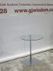 Porada Chrome & Glass Lamp Table. Height Adjustable, Dia 51cm. - 3