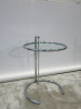 Chrome & Glass Lamp Table. Height Adjustable, Dia 51cm. - 2