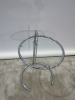 Chrome & Glass Lamp Table. Height Adjustable, Dia 51cm. - 3