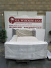 King Size TV Bed with Cream Head Board & 2 x DUX 12:12 + Powered By Pascal Single Beds & Mattress Topper. Size L76" x W72".