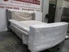 King Size TV Bed with Cream Head Board & 2 x DUX 12:12 + Powered By Pascal Single Beds & Mattress Topper. Size L76" x W72". - 2