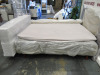 King Size TV Bed with Cream Head Board & 2 x DUX 12:12 + Powered By Pascal Single Beds & Mattress Topper. Size L76" x W72". - 3