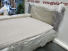 King Size TV Bed with Cream Head Board & 2 x DUX 12:12 + Powered By Pascal Single Beds & Mattress Topper. Size L76" x W72". - 4