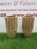 Pair of Carved Wood Dried Flower Vases or Umbrella Stands, Size H54 x Dia 30cm.