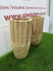 Pair of Carved Wood Dried Flower Vases or Umbrella Stands, Size H54 x Dia 30cm. - 2