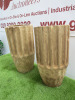 Pair of Carved Wood Dried Flower Vases or Umbrella Stands, Size H54 x Dia 30cm. - 6