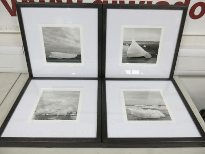 Set of Four Andrea Jarvis Hamilton Artworks, Framed, Glazed & Mounted Depicting 'Different Compositions of Iceberg's' Signed by Artist Limited Editions 1/6. Overall Size 40 x 40cm.