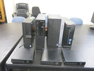 10 x Assorted PC's Running Windows 10 & 11 to Include: 4 x Dell OptiPlex 3080, 1 x Dell OptiPlex 5070, 1 x Dell 14U, 2 x Lenovo Think Centre, 1 x Lenovo H330 & 1 x HP ProDesk.