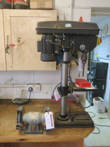 Clarke Metalworker 12-Speed Drill Press, Model CDP152B with Manual & Performance Bench Grinder.