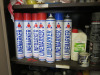 2 Door Metal Cabinet Containing Line Marker Aerosols, Various Spray Items and Oil Cans. - 2