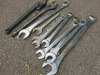 8 x Large Spanners, 1 x Set Stilsans & 1 x Large Adjustable Spanner. - 4