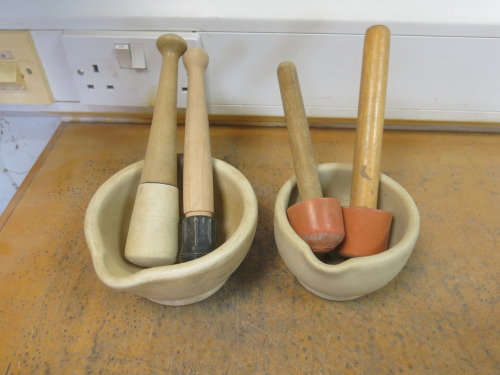 2 x Pestle & Mortars.