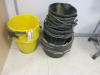 25 x Assorted Plastic Buckets Used.